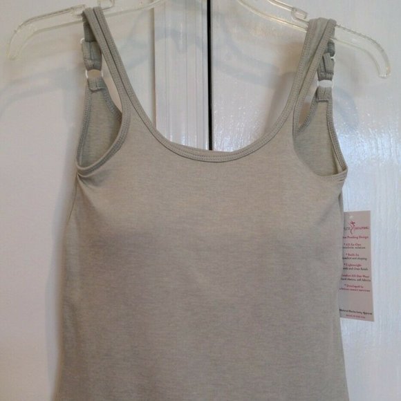 Mastectomy Camisole with Integrated Prosthetics, Small w B Cup, New, Oat, NWT - Picture 2 of 7